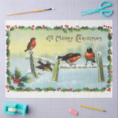 Vintage Robins Merry Kerstmis Tissuepapier (Craft)