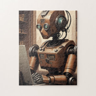 Vintage Robot AI Puzzel - Retro Tech Jigsaw
