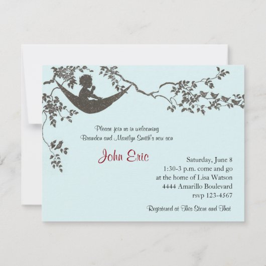 Vintage Rock-a-bye Baby shower Invitation (Dos)