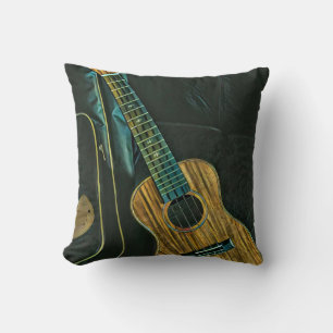 vintage rock guitar player artwork kussen