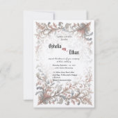 Vintage Rococo Floral faire-part de mariage (Devant)