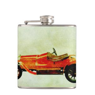 Vintage rode auto fles heupfles