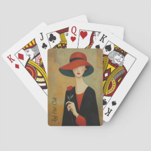 Vintage Rode Hoed Mode Pokerkaarten