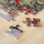 Vintage rode kerstdeur legpuzzel (Zijkant)