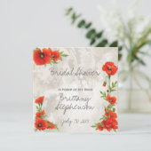 VINTAGE RODE KLOPPEN BRUIDSSLUIER KAART (Staand voorkant)