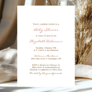 Vintage Rode Paarse Hortensia Baby Shower Kaart