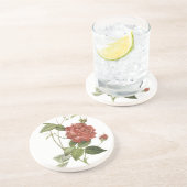Vintage rode rozenDrink Onderzetter (Zijkant)