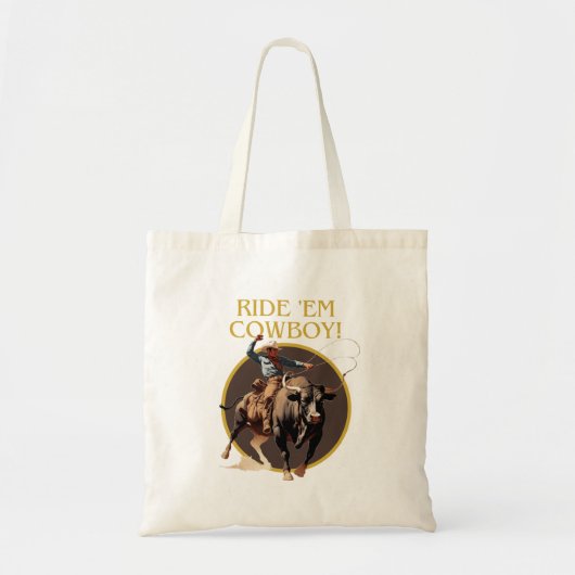 Vintage Rodeo Cowboy Tote Bag (Voorkant)
