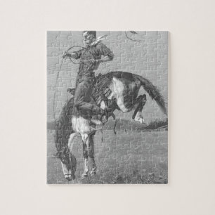 Vintage Rodeo Cowboys, Bucking Bronco van Remingto Legpuzzel