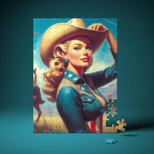 Vintage Rodeo Pin-up Legpuzzel