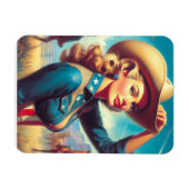 Vintage Rodeo Pin-up Magneet (Horizontaal)