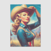 Vintage Rodeo Pin-up Tissuepapier (Voorkant)