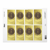 Vintage roestige gouden koningin bij honingpot imk etiket (Full Sheet)