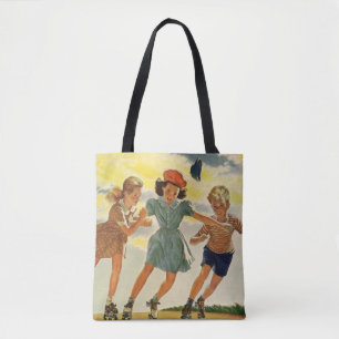 Vintage Roller Skeen Fun Kinderen Jongens en Meisj Draagtas