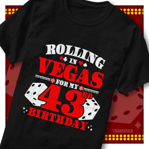 Vintage Rolling In Vegas 43ste Verjaardagsfeest T-shirt
