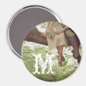 Vintage Romance Amour Coupl Monogramme Aimant init (Recto/Verso)