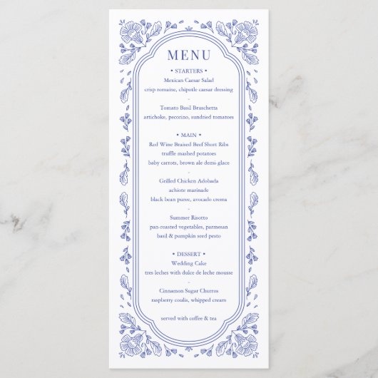 Vintage Romance Floral Mariage Menu (Devant)