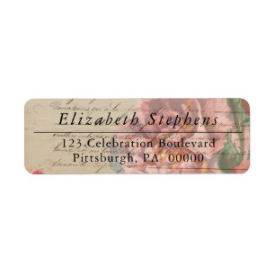 Vintage Romantic French Ephemera Floral Etiket