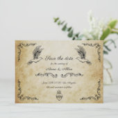 Vintage romantique enregistrer la carte de date (Debout devant)