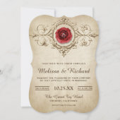 Vintage Romantique Rose Flourdissant Faire-part de (Devant)