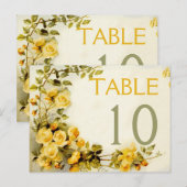 Vintage romantique rose mariage numéro de table (Devant / Derrière)