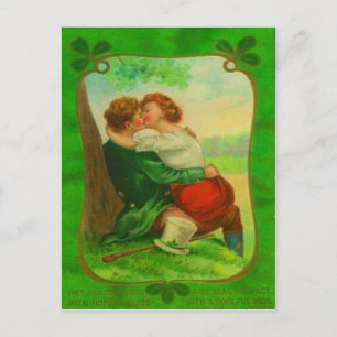 Vintage Romantisch Iers Koppel St. Patrick's Day Briefkaart