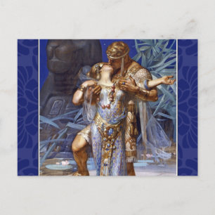 vintage romantisch koppel anthony cleopatra klassi briefkaart