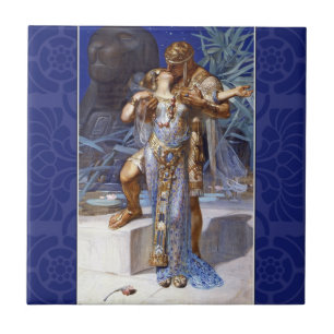 vintage romantisch koppel anthony cleopatra klassi tegeltje