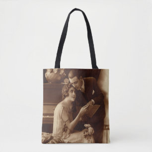 Vintage Romantische Muziek, Liefde en Romance Lief Draagtas