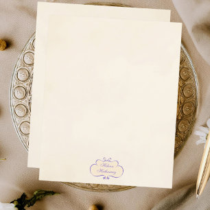 Vintage Romantische Naam Schild Briefpapier
