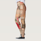 Vintage Romantische Roos Collage (5) Leggings (Links)