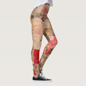 Vintage Romantische Roos Collage (5) Leggings (Rechts)