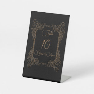 Vintage Romantische Steampunk Sprookjes Tafelnumme Reclamebord Met Voetstuk