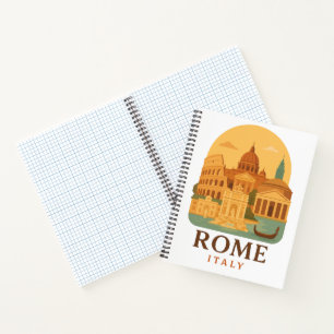 Vintage Rome Colosseum & Pantheon Reisdagboek Notitieboek