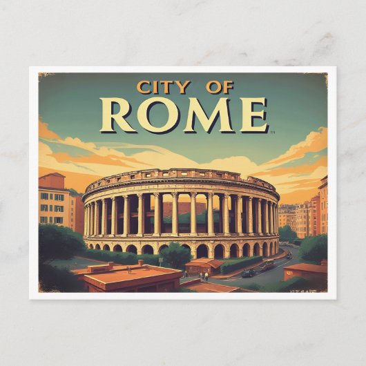 VINTAGE ROME ITALIË BRIEFKAART (Voorkant)