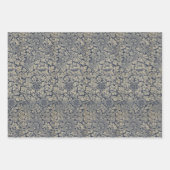 Vintage Rood Blauwe Vogel en Anemoon Morris Patroo Inpakpapier Vel (Voorkant 3)