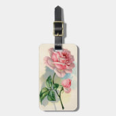 Vintage Roos Bagagelabel (Voorkant verticaal)