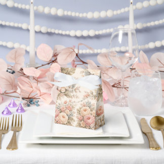Vintage Roos Bloemmotief | Elegante Pastel Bedankdoosjes