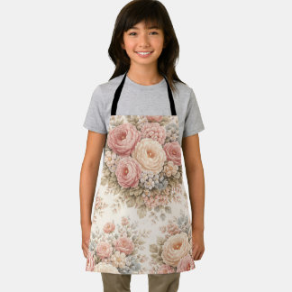Vintage Roos Bloemmotief | Elegante Pastel Schort