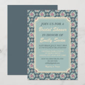 Vintage Roos Bridal Shower Invitation Kaart (Voorkant / Achterkant)
