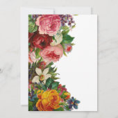 Vintage Roos Floral Wedding Kaart (Achterkant)