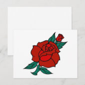 Vintage Roos Tattoo Briefkaart (Voorkant / Achterkant)