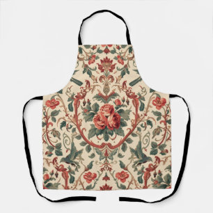 Vintage Roos & Vogel Patroon Romantische Art Nouve Schort