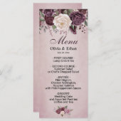 Vintage Roos Waterverf Floral Menu (Voorkant / Achterkant)