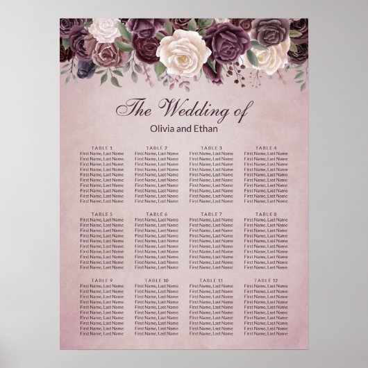 Vintage Roos Waterverf Floral Poster (Voorkant)