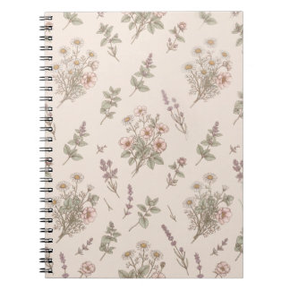 Vintage Roos & Wilde Bloem Botanisch Notitieboek