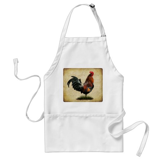 Vintage Rooster Apron Standaard Schort (Voorkant)