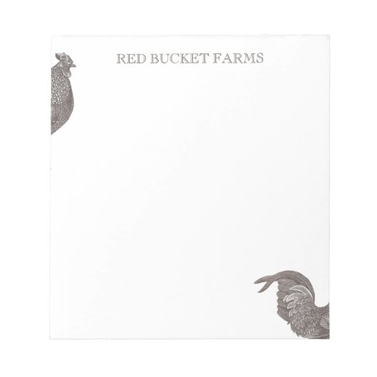 Vintage Rooster Boerderij Notitieblok (Voorkant)