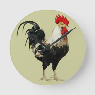 Vintage Rooster Chicken Customize Animal best Ronde Klok