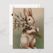 Vintage : rooster - feestdagenkaart (Voorkant / Achterkant)